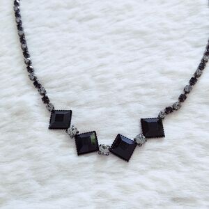 Elegant Black and Silver Necklace